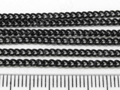 Цепочка I074 простая кручёная тонкая звено 2,8*2мм чёрный (Iron) (примерно 50см)