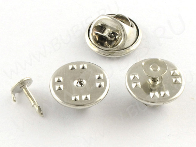 Основа (заготовка) для броши №101 Значок с площадкой 4,5мм цвет платины (Iron) (10шт.)