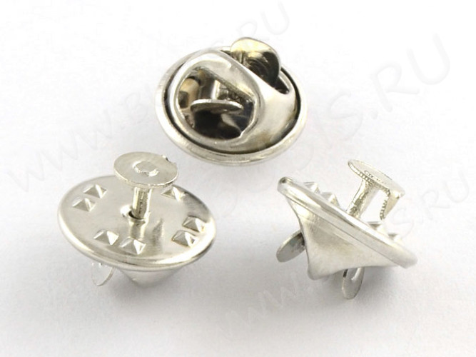 Основа (заготовка) для броши №101 Значок с площадкой 4,5мм цвет платины (Iron) (10шт.)