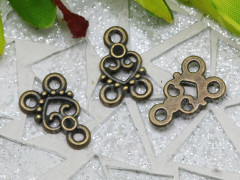 080 Коннектор с сердечком 15,5*11*1,8мм античная бронза (литьё)