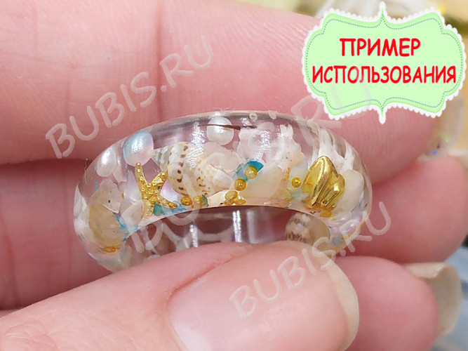 Наполнение для смолы и бутылочек 099 шарики без отверстий Bubis Crafts МИКС 2, 2,5 и 3мм жемчужных белых в контейнере (декор) (300шт.)