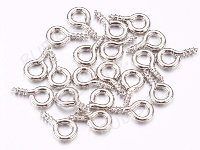 Штифт винтовой 15 толстый 10*5*1,3мм цвет платины (Iron) (50шт.)