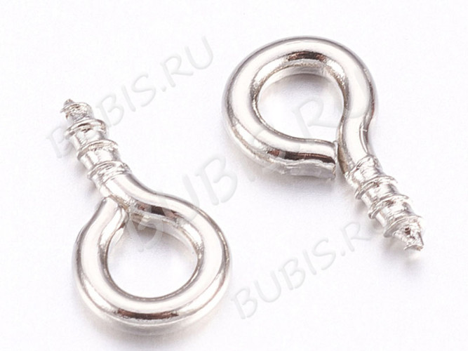 Штифт винтовой 15 толстый 10*5*1,3мм цвет платины (Iron) (50шт.)