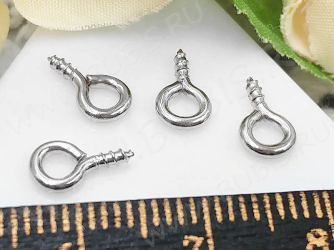 Штифт винтовой 15 толстый 10*5*1,3мм цвет платины (Iron) (50шт.)