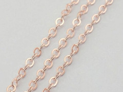 Цепочка I076 с плоским звеном 3*2,35мм светло-розовое золото (Iron) (50см)
