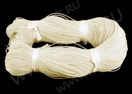 (СКИДКИ!!!) Вощёный п/э шнур "канатик" 1мм айвори (ок.75м)