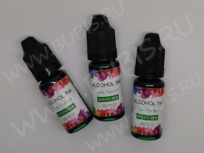 Краситель 02 Алкогольные чернила спиртовые Зелёный Green (Alcohol Ink)(10мл)