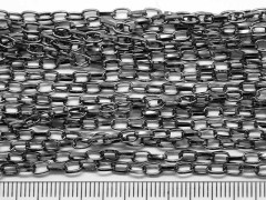 Цепочка I003 с простым плетением звено 5*3мм чёрный никель (Iron) (50см)