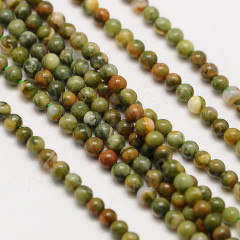 (ОПТ) Бусина округлая &quot;каменный бисер&quot; шарик 2мм Яшма Риолит (камни) (НИТЬ)