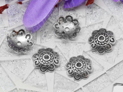 (СКИДКИ!!!) 169 Шапочка Завитки 12,5*12,5*3,5мм античное серебро (литьё) (10шт)