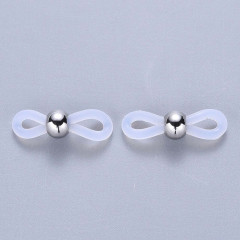 Держатель для очков 05 силиконовая петля с шариком 21*6мм цвет платины (силикон и Хирургическая сталь) (10шт)