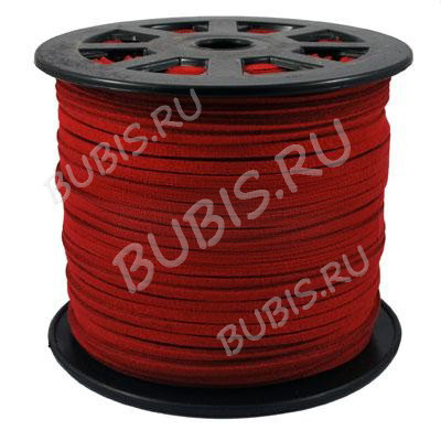 Замшевый шнур 05 плоский 5*1,5мм красный (1м)