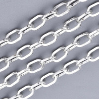 Цепочка S118-S стальная овальное плоское звено 8*4мм серебристая (Хирургическая сталь)(50см)