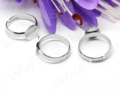 Основа (заготовка) для кольца 082 на мизинец 14мм с платформой 8мм цвет платины (Brass)