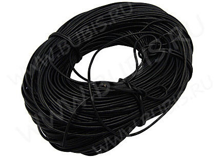 Шнур кожаный 03 воловья кожа округлый 2мм чёрный (1м)