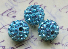 (СКИДКИ!!!) Бусина Шамбала 05 10мм голубо-бирюзовая (керамика и стекло) (5шт.)
