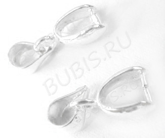 Держатель кулона 012 гладкий с пробой 18KGP 13*5*2,5мм серебристый (Brass)