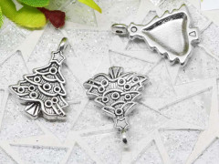 Подвеска Ёлка 04 НГ 24*17,5*2,5мм античное серебро (литьё)