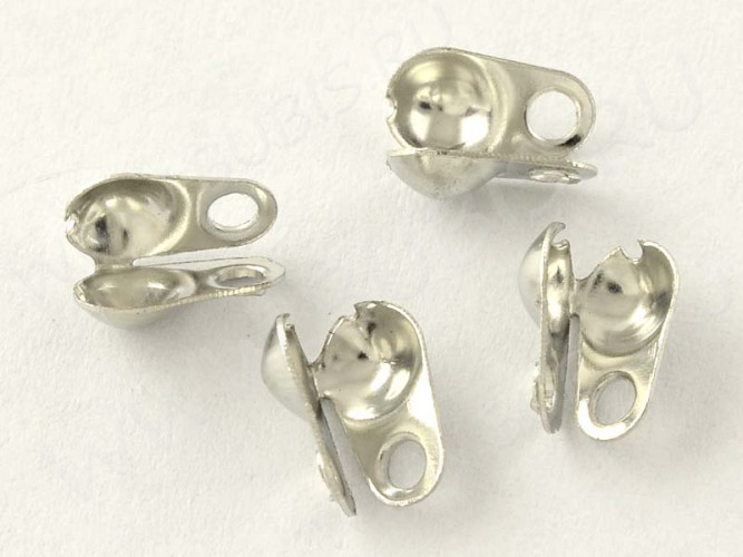 Зажимы №37 Калотты Концевики 4*2мм цвет платины (Iron) (20шт.)