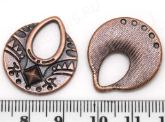 Подвеска для серёжек №090 25*22*3мм античная медь (литьё)