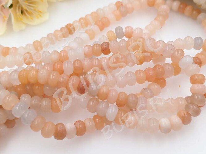 (ОПТ) Бусина каменная Рондель 24 6,5*6,5*4мм Солнечный камень натуральный (камни) (НИТЬ)