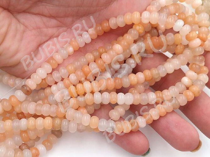 (ОПТ) Бусина каменная Рондель 24 6,5*6,5*4мм Солнечный камень натуральный (камни) (НИТЬ)