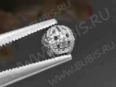 (СКИДКИ!!!) Бусина ажурная 13 "Шарик" 8мм цвет платины (LUX Китай) (Brass) (10шт.)