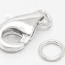 Купить Замочек карабин №068 с колечками серебро 925 10*7*4мм серебристый (Sterling Silver) с доставкой по России