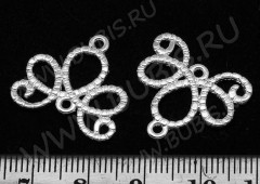 218 Коннектор Петельки 21*19*1,5мм серебристый (литьё)