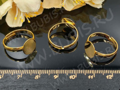 Основа (заготовка) для кольца 010 17мм с платформой 10мм золотистая (Brass)