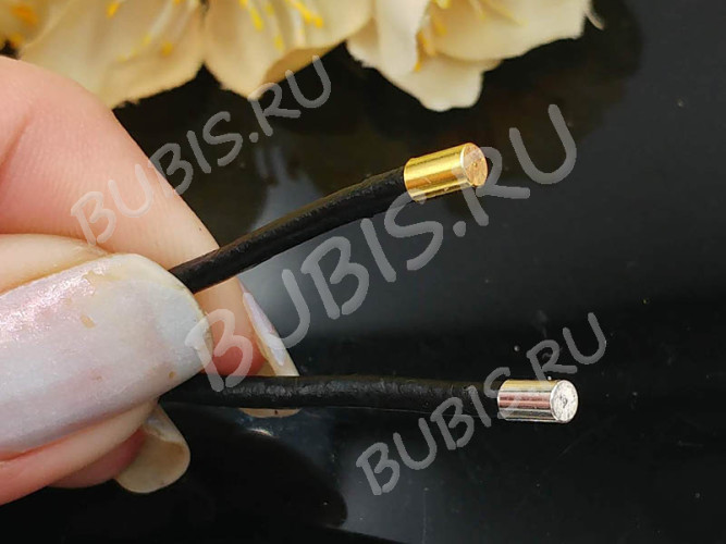 Концевик 104 без петельки для шнура до 2,4мм 5*3*3мм чёрный никель (Brass) (10шт)