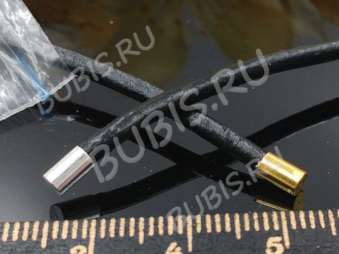 Концевик 104 без петельки для шнура до 2,4мм 5*3*3мм чёрный никель (Brass) (10шт)