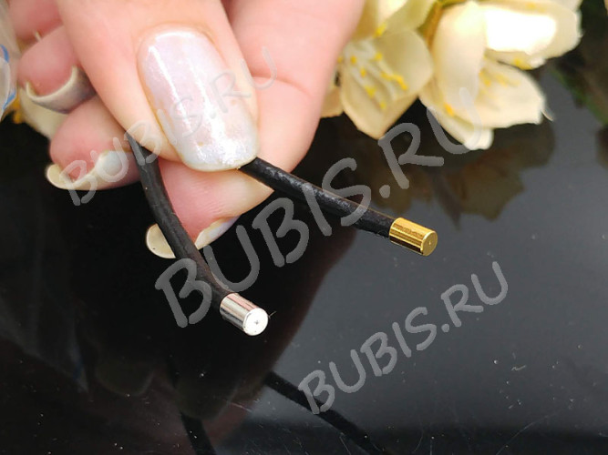 Концевик 104 без петельки для шнура до 2,4мм 5*3*3мм чёрный никель (Brass) (10шт)