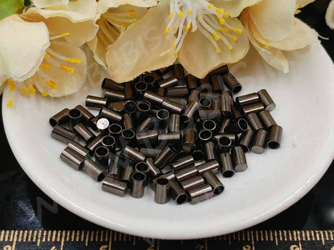 Концевик 104 без петельки для шнура до 2,4мм 5*3*3мм чёрный никель (Brass) (10шт)