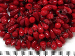 Бусина каменная Капля 12 9,5*5*5мм Коралл красный натуральный (камни) (10шт.)