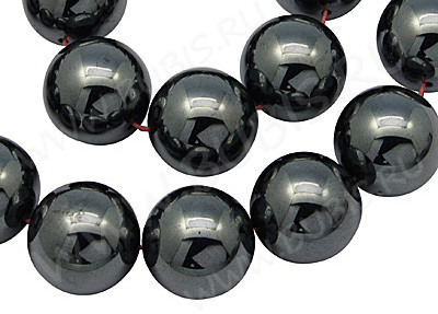 Бусина округлая ГЛАДКАЯ "каменный бисер" 3мм Гематит (камни) (НИТЬ)