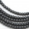 Купить Бусина округлая ГЛАДКАЯ "каменный бисер" 3мм Гематит (камни) (НИТЬ) с доставкой по России