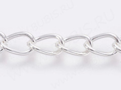 Цепочка I122 крупное звено 14,5*10мм серебристая (Iron) (50см)