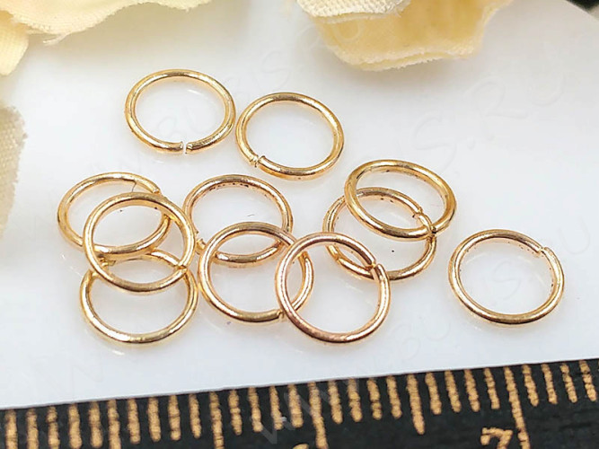 Колечки одинарные обычные 6*0,7мм светлое золото (Iron) (100шт)