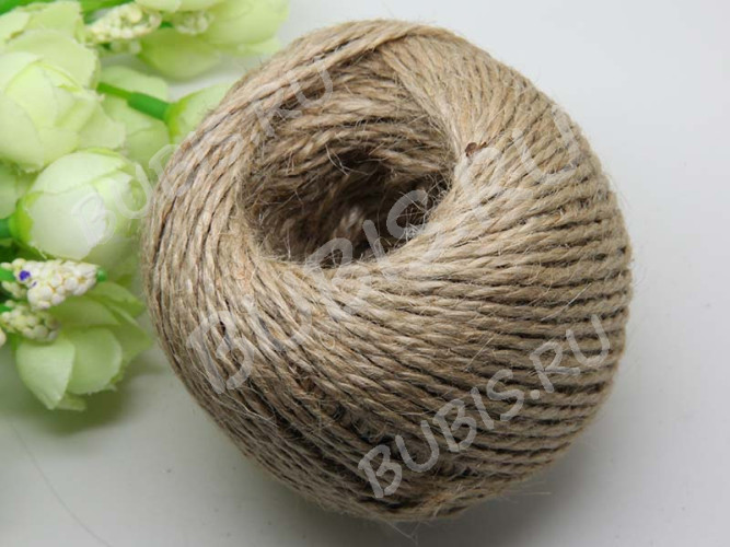Шпагат 06 джутовый 1,5-2мм св.коричневый (шнуры) (кат.50м)