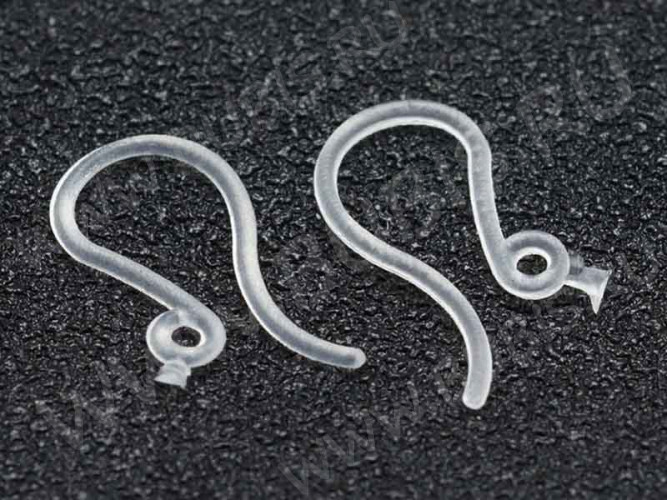 (СКИДКИ!!!) Швензы-крючки №098 пластиковые 13*7*0,7мм прозрачные (пластик) (50 пар)