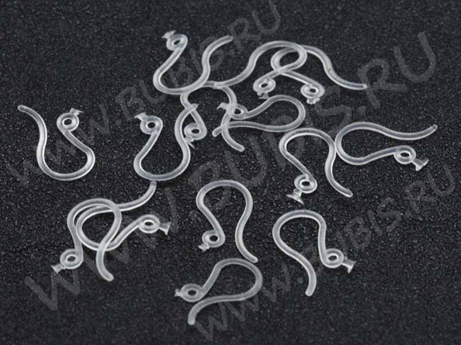 (СКИДКИ!!!) Швензы-крючки №098 пластиковые 13*7*0,7мм прозрачные (пластик) (50 пар)