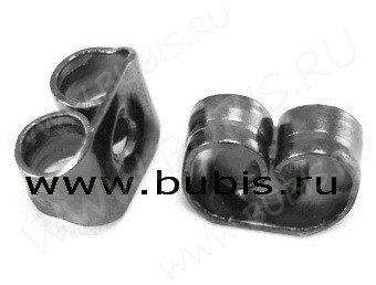 (СКИДКИ!!!) Зажимы для пуссет(гвоздиков) и швенз №01 5*3,5*2,8мм чёрный никель (Iron) (50 пар)