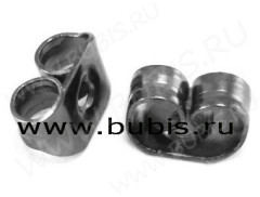 (СКИДКИ!!!) Зажимы для пуссет(гвоздиков) и швенз №01 5*3,5*2,8мм чёрный никель (Iron) (50 пар)