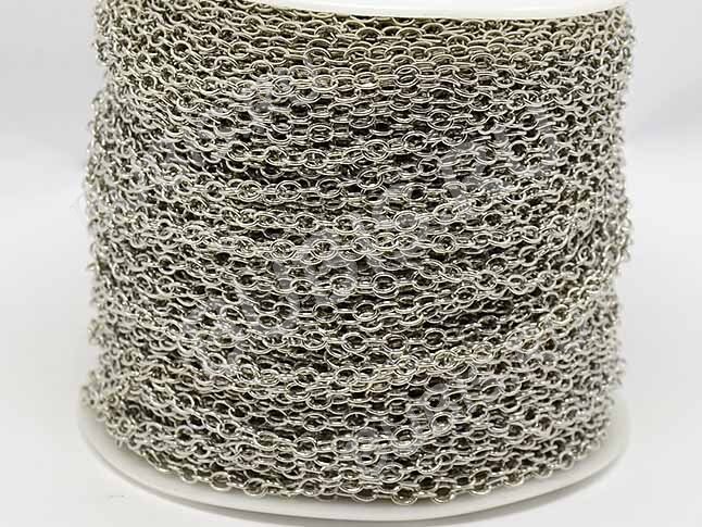 Цепочка C16 с простым плетением звено 3,8*2,8мм цвет платины (Brass) (50см)