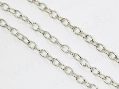 Цепочка C16 с простым плетением звено 3,8*2,8мм цвет платины (Brass) (50см)