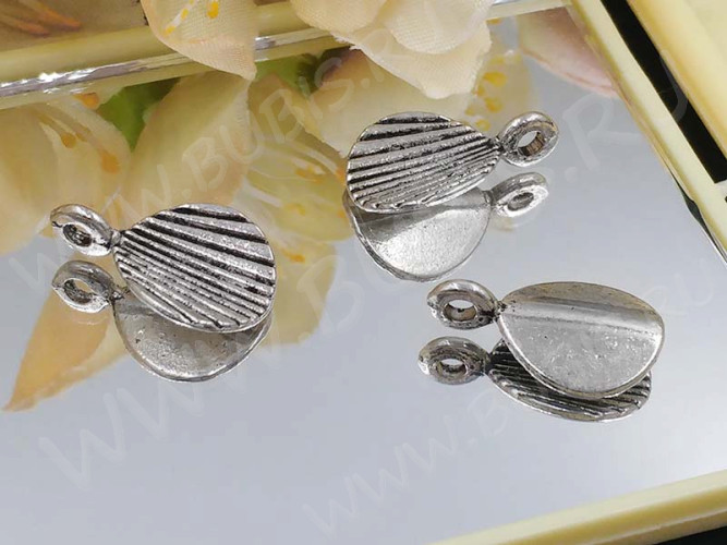 (СКИДКИ!!!) Подвеска Раковина 07 16,5*10,5*2,6мм античное серебро (литьё) (10шт.)