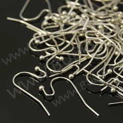 (СКИДКИ!!!) Швензы-крючки №047 с шариком 22*11*0,65мм цвет платины (Brass) (10 пар)