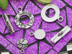 090 Тоггл из 3-х частей Круг 20*16мм, 13*9мм и 18,5*5мм античное серебро (литьё)