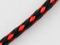 Вощёный полиэстеровый шнур "корейский" 1,5мм чёрно-красный (1м)
